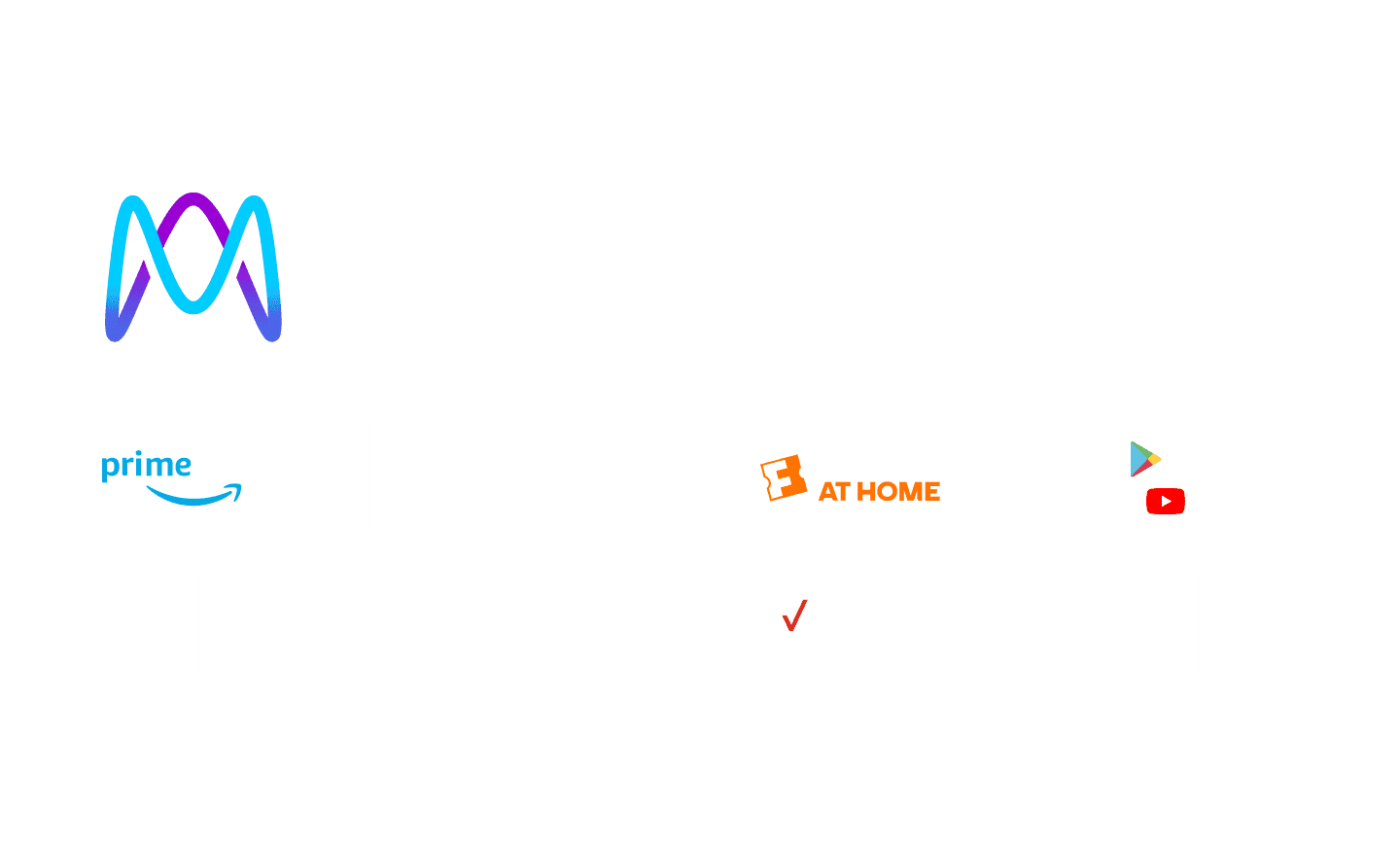 Movies Anywhere logo with participating digital retailers Apple TV, Prime Video, Fandango at Home, Google Play/YouTube, Xfinity, Verizon Fios TV, DIRECTV.