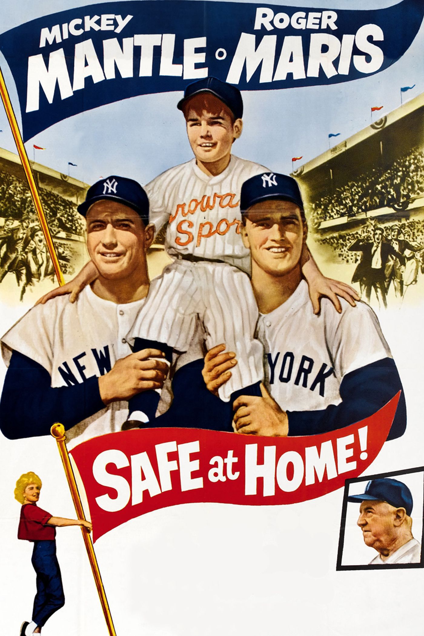 SAFE AT HOME!, Roger Maris, Patricia Barry, Mickey Mantle, 1962