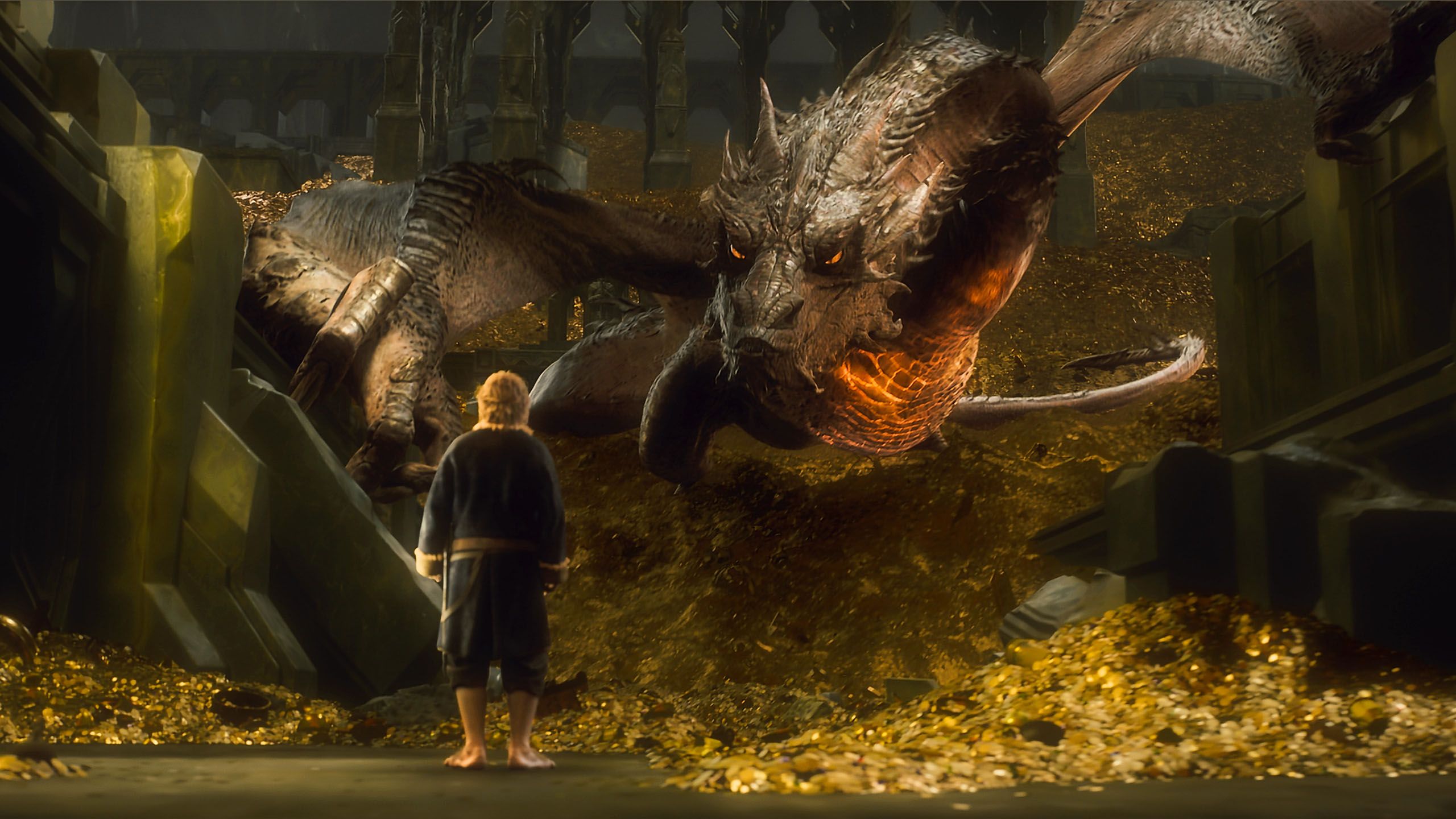 Smaug The Hobbit Movie Breathing Fire